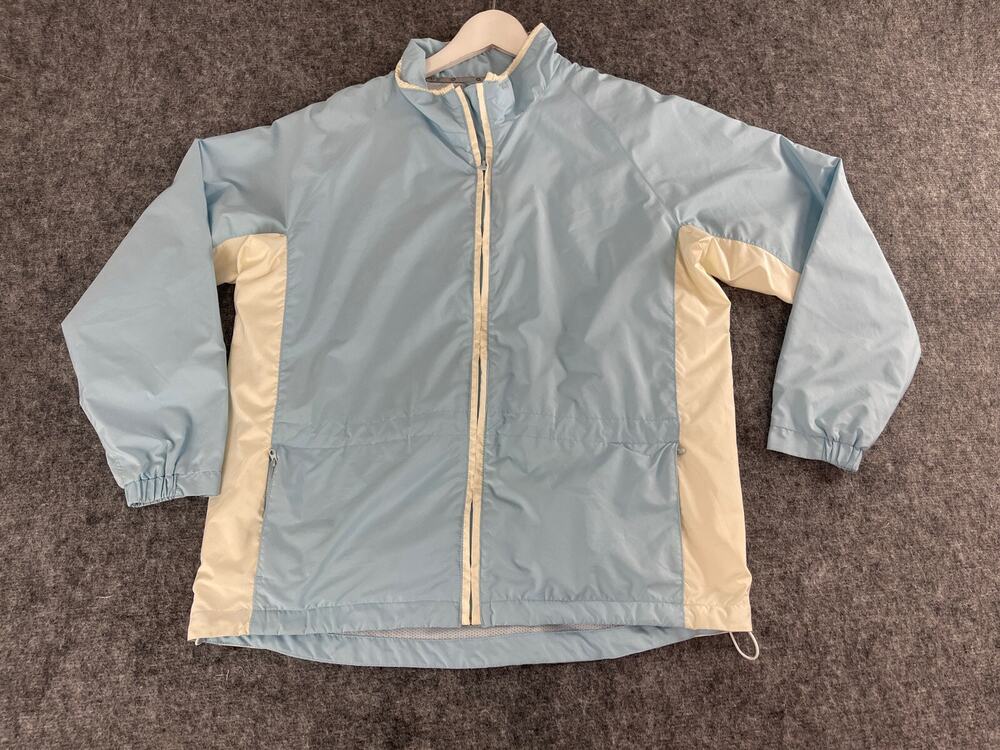 Sunderland Of Scotland Jacket Mens Medium Blue Windbreaker White Full Zip N242